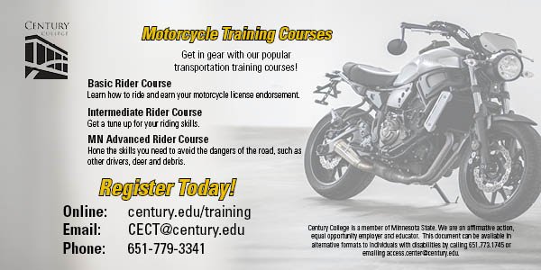 CenturyCECT's tweet photo. Learn to Ride by taking one of our 𝐌𝐨𝐭𝐨𝐫𝐜𝐲𝐜𝐥𝐞 𝐓𝐫𝐚𝐢𝐧𝐢𝐧𝐠 𝐂𝐨𝐮𝐫𝐬𝐞𝐬!
𝐅𝐢𝐧𝐝 𝐲𝐨𝐮𝐫 𝐜𝐨𝐮𝐫𝐬𝐞, &amp; 𝐑𝐞𝐠𝐢𝐬𝐭𝐞𝐫 𝐡𝐞𝐫𝐞:
https://t.co/3npCGXw4w8

#centurycollege #motorcycle #learntoride #motorcycletraining #MNMotorcycles #MNMotorcycle https://t.co/RyKTZ0R4DV