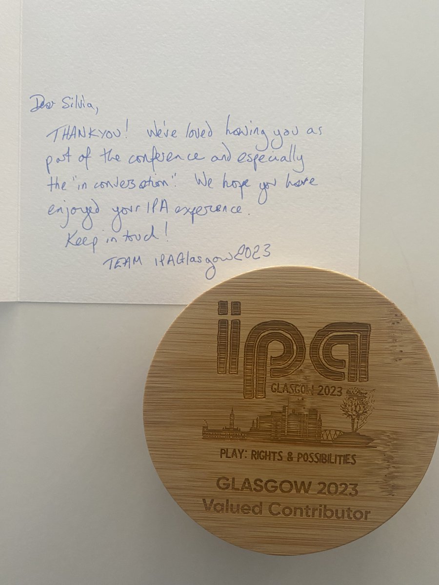 In a deep reflection process on #IPAGlasgow2023 last week @IPAGlasgow2023 It is an honor to have had the great opportunity to do the 'Researching Play Across the Generations' conversation session with Professors Roger Hart and John McKendrick @jmke_gcu Thank you very much!😊👏