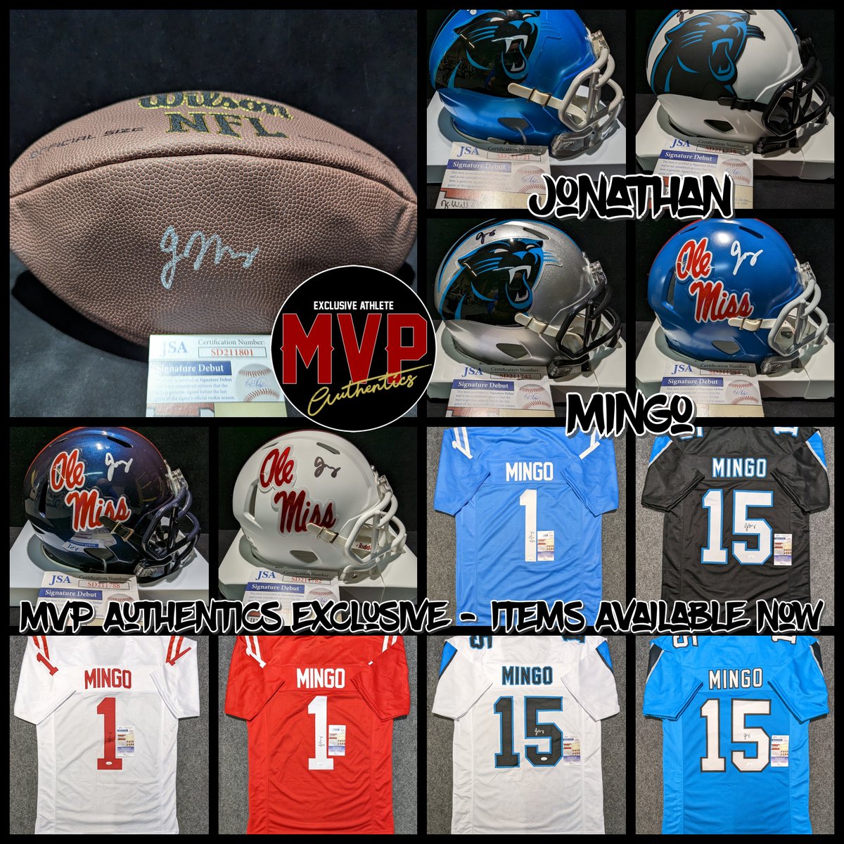 Live now, #JonathanMingo #OleMiss and #Panthers items mvp-authentics.com/search?q=mingo… 
#MVPAuthenticsExclusive