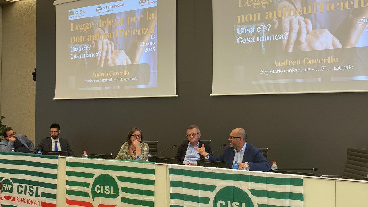 CislLombardia's tweet photo. 📢 “Legge Delega per la non autosufficienza”

Il Segretario Confederale Andrea Cuccello ha chiuso i lavori della mattinata di confronto sui temi dell’assistenza agli anziani non autosufficienti ⤵️ https://t.co/K8ZpZvfADc
