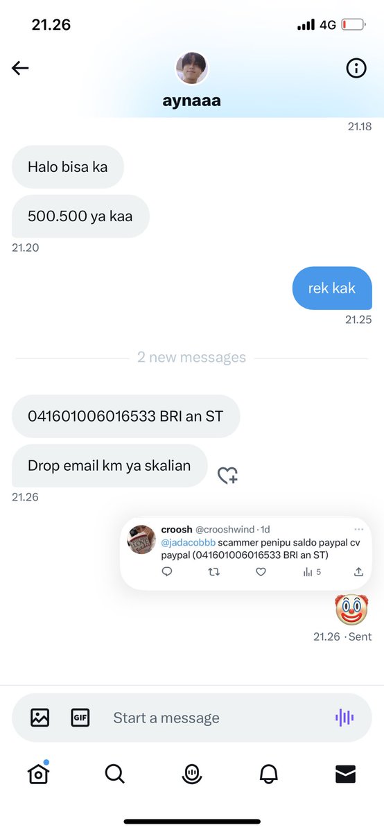 scammer saldo paypal @AdvcccsaAy , hati hati guys 😭
