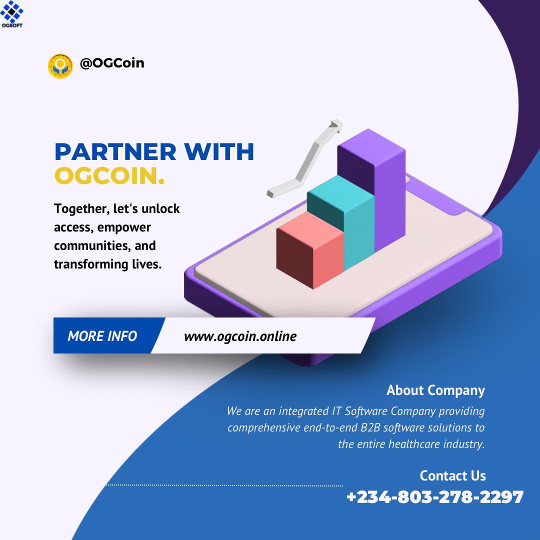 Join us as we team up with OGCoin, the digital token on a mission to revolutionize healthcare access across Africa! 🌟 🌈👥 #OGCoin #BridgingHealthGap #HealthcareRevolution #AfricaRising #CryptoForGood #TechForChange #EmpoweringCommunities #InnovatingHealthcare #UpliftingLives