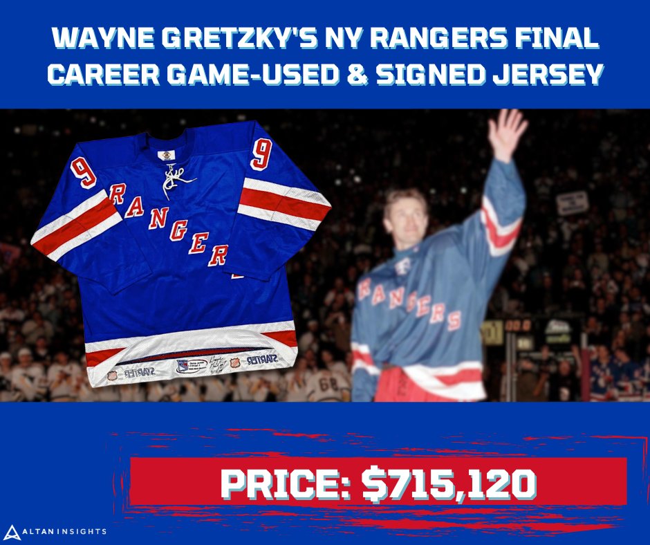 Wayne Gretzky final game Rangers jersey up for auction