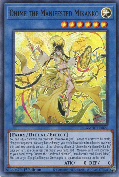 1612. Ohime the Manifested Mikanko

First released in Japanese in 2022 and in English in 2023

Did you know that 'Oohime' means Big/Great Princess?
#YuGiOh