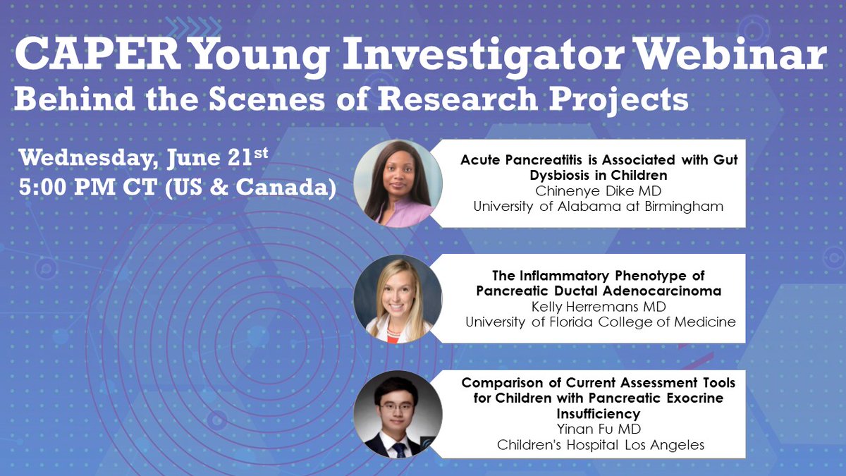 CAPERpancreas's tweet photo. Webinar Alert 📢 

Join us on June 21st for the CAPER Young Investigator Webinar | Behind the Scenes of Research Projects

Register here:
https://t.co/1jFzrgWf5I
@KellyHerremans @MaisamHaijaMD https://t.co/QgSO1X3TDw