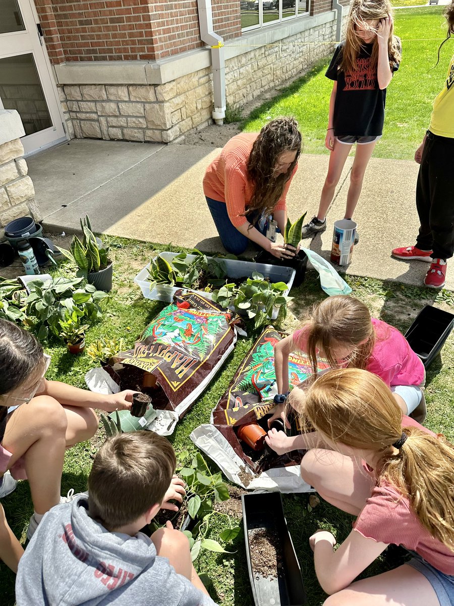 MissFrench17's tweet photo. Unwanted book boxes were repurposed!🗑️♻️ A favorite memory from the end of the school year.🪴 https://t.co/cul483vWr2