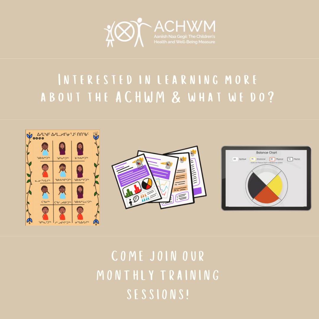 Want to learn more about the ACHWM? Join us for our Monthly Training Sessions! The link to sign up is in our bio!

The upcoming dates are Part 1: June 13th &amp; Part 2: June 15th! There is still time to sign up!

#ACHWM #WellnessMeasure #IndigenousChildrenandYouth
