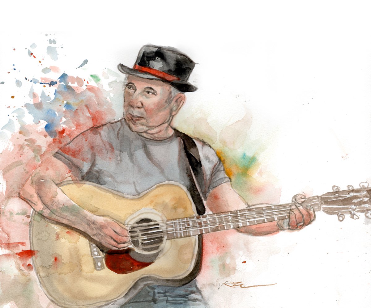 Sad to read that Paul Simon, one of my favorite singer/songwriters, has lost hearing in his left ear and may cease performing. Still, his new EP Seven Psalms is extraordinary.  #watercolor #watercolorportrait@paulsimonofficial #paulsimon #singersongwriter@iamtheleopard 🎨