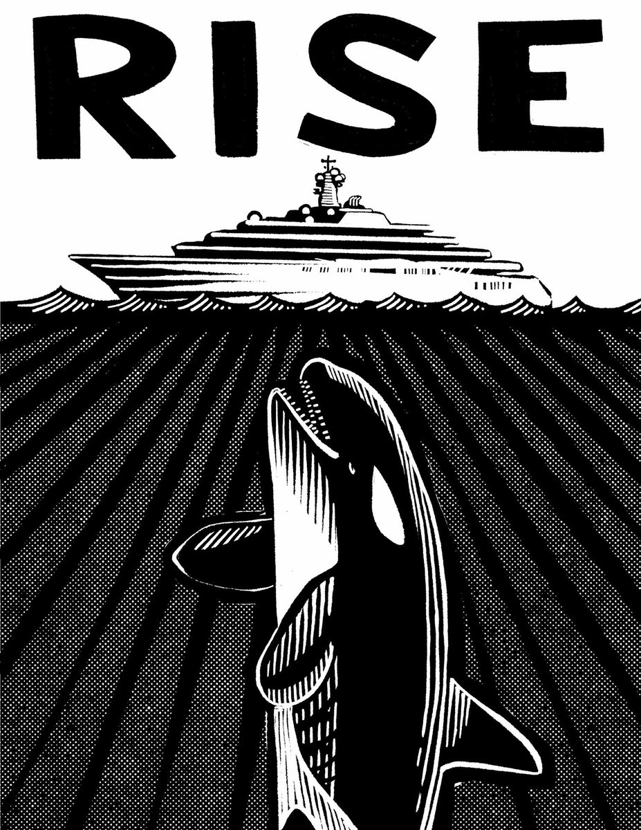 The orcas are getting ambitious - new free graphic on <a href="/Justseeds/">Justseeds</a>; download and print at home! justseeds.org/graphic/rise/