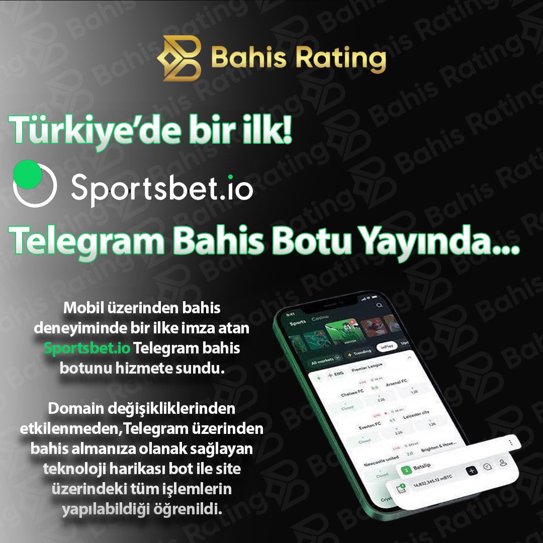 BahisRating's tweet photo. 📲Son teknoloji bahis deneyimi! 

📣Daha öncesinde Metaverse evreninde Casino deneyimiyle ilklere imza atan @sportsbet_trky şimdi de Telegram Bahis Botunu yayınlayarak sektörde bir ilke daha imza atmış oldu!

Sportsbet Bahis Botu: https://t.co/v6jzKsgWNs https://t.co/ARhYp0UpJP