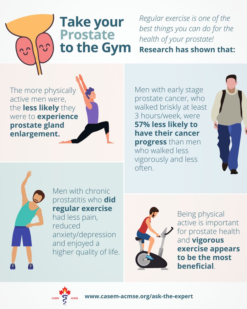 June is #MensHealthMonth in Canada!

Did you know that any activity that is heart healthy will be prostate healthy? 

Regular exercise is one of the best things you can do for the health of your prostate! #MensHealthWeek
