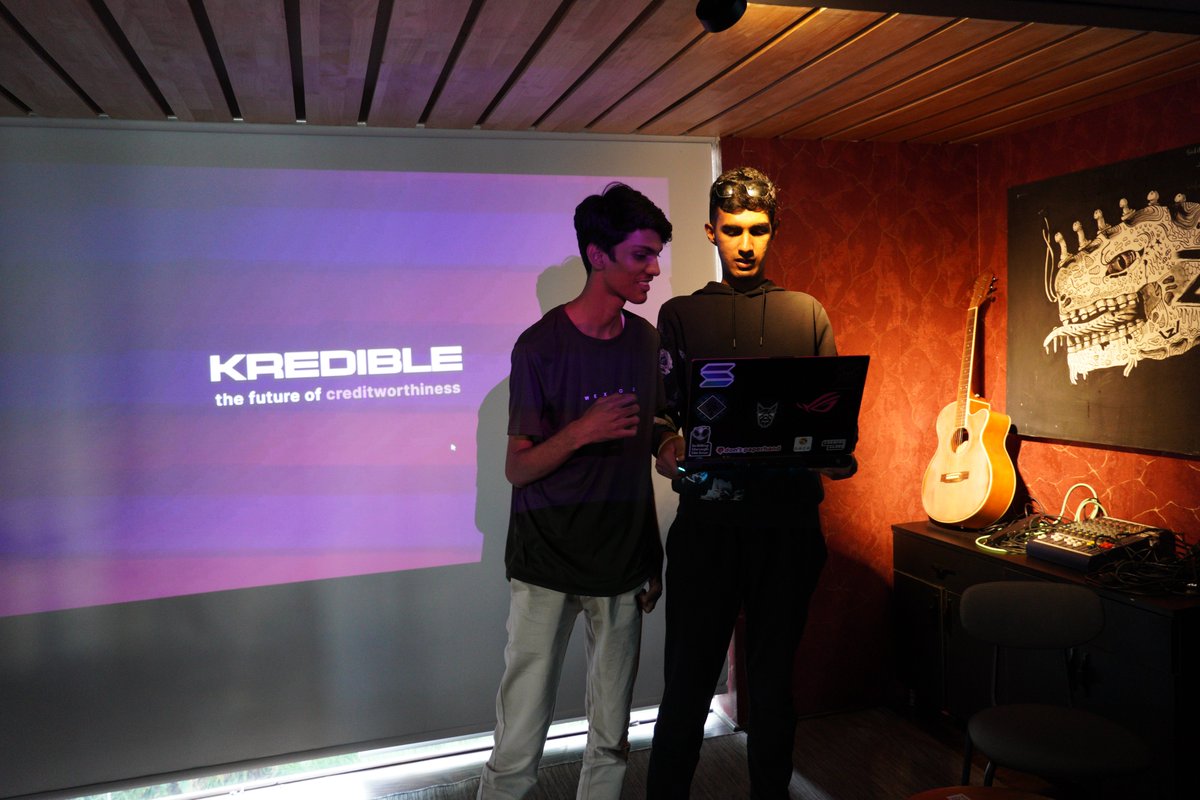 SuperteamIN's tweet photo. We had @hipster_chuck and @mankeylol talk about @Kredible_xyz 

Kredible enables credibility to on-chain identities through non-fungible credit scores. https://t.co/rGUq7iGRC6