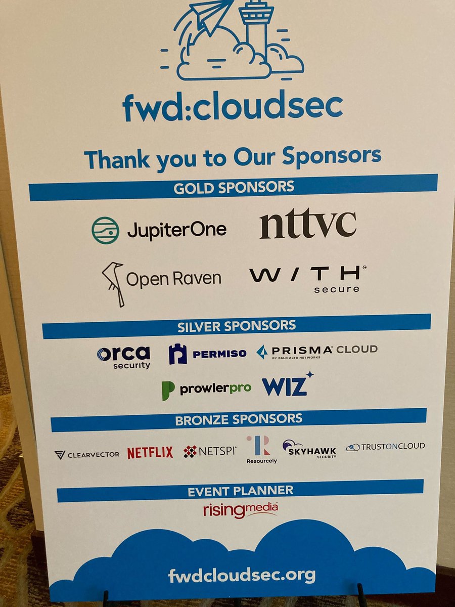 fwdcloudsec's tweet photo. Conference day! Welcome session starts at 9am PT.  For those remote, livestreams are at https://t.co/oSF15A4S5P https://t.co/avtslfzrDw