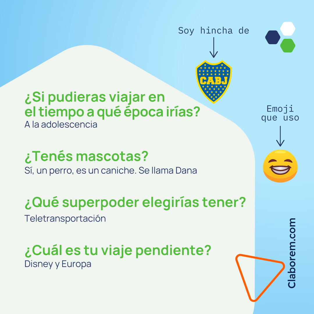 CLaborem's tweet image. 📣 ¡Les presentamos a Lore!

🙋‍♀️ Si le ven cara conocida es porque vieron en nuestras cápsulas. ¡Siempre contamos con la buena onda de Lore para todo! 

🙌 ¡Gracias por ser parte de nuestro equipo!

#Laborem #ProcesoDeControl #ControlDeContratistas #GestiónDocumental #Argentina