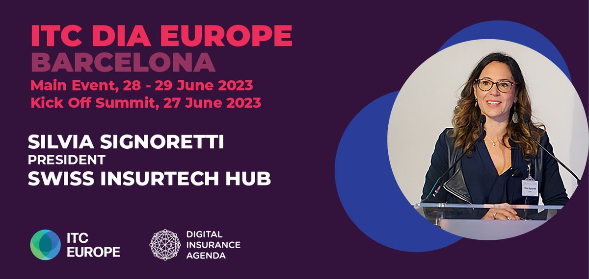 Speaking at ITC DIA Europe 2023 is Silvia Signoretti.

Deeply passionate about innovation and its potential to revolutionize the insurance industry, Silvia is driving transformation and change management programs.

Get your tickets here: digitalinsuranceagenda.com/events/itcdia-…