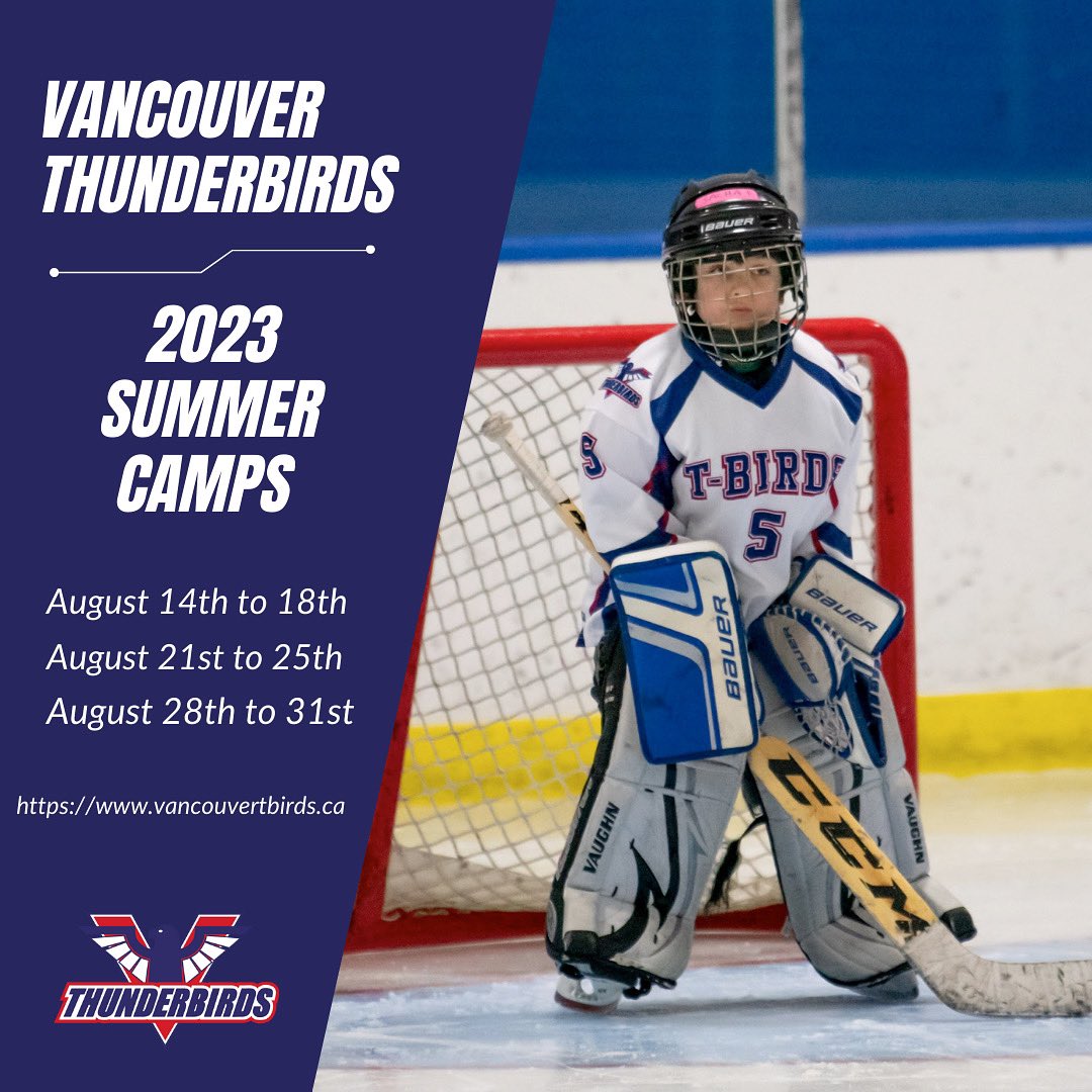 It’s time to register for our 2023 summer hockey programs coming up in August!

Week 1 vancouvertbirds.ca/summer2023-aug…
Week 2 vancouvertbirds.ca/summer2023-aug… 
Week 3 vancouvertbirds.ca/summer2023-aug…