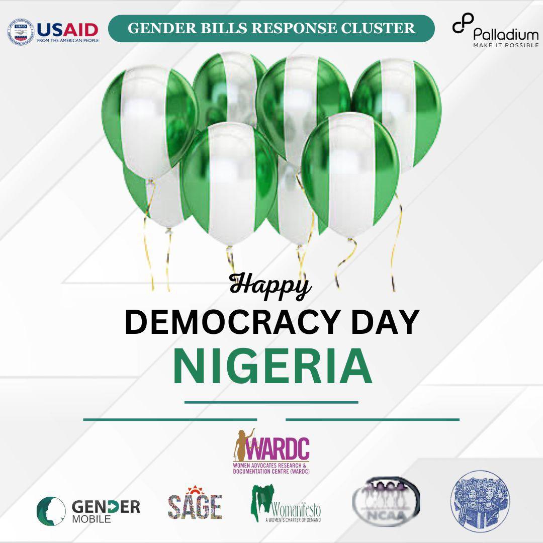 As we celebrate Democracy Day, it's important to have a Constitution that guarantees the full participation of women at all levels of governance  for sustainable development. 

#reconsiderthe5genderbills #affirmativeaction <a href="/USAIDNigeria/">USAID/Nigeria</a>