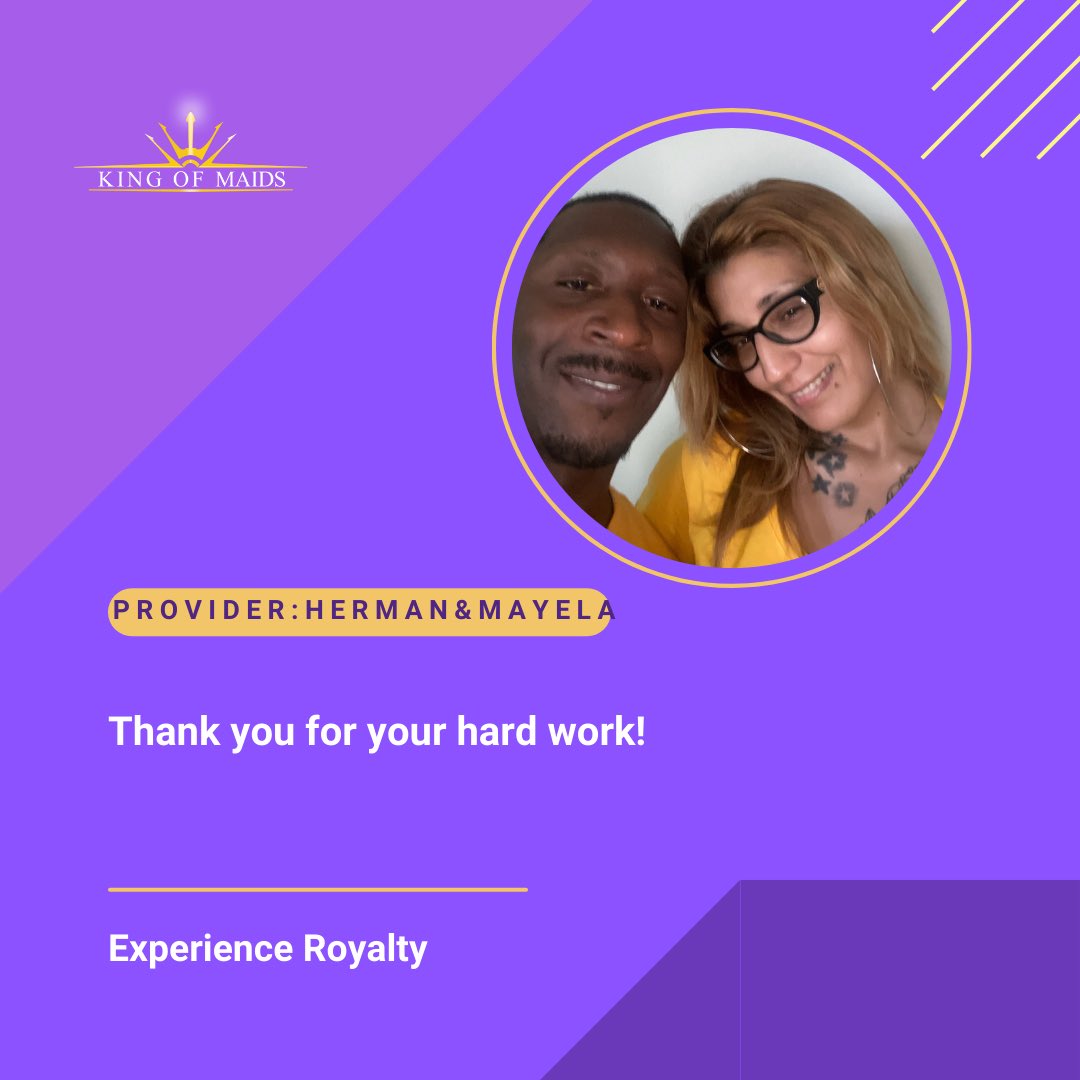 Provider Appreciation #KingofMaids #ExperienceRoyalty #cleaning #cleaningService #cleaningservice