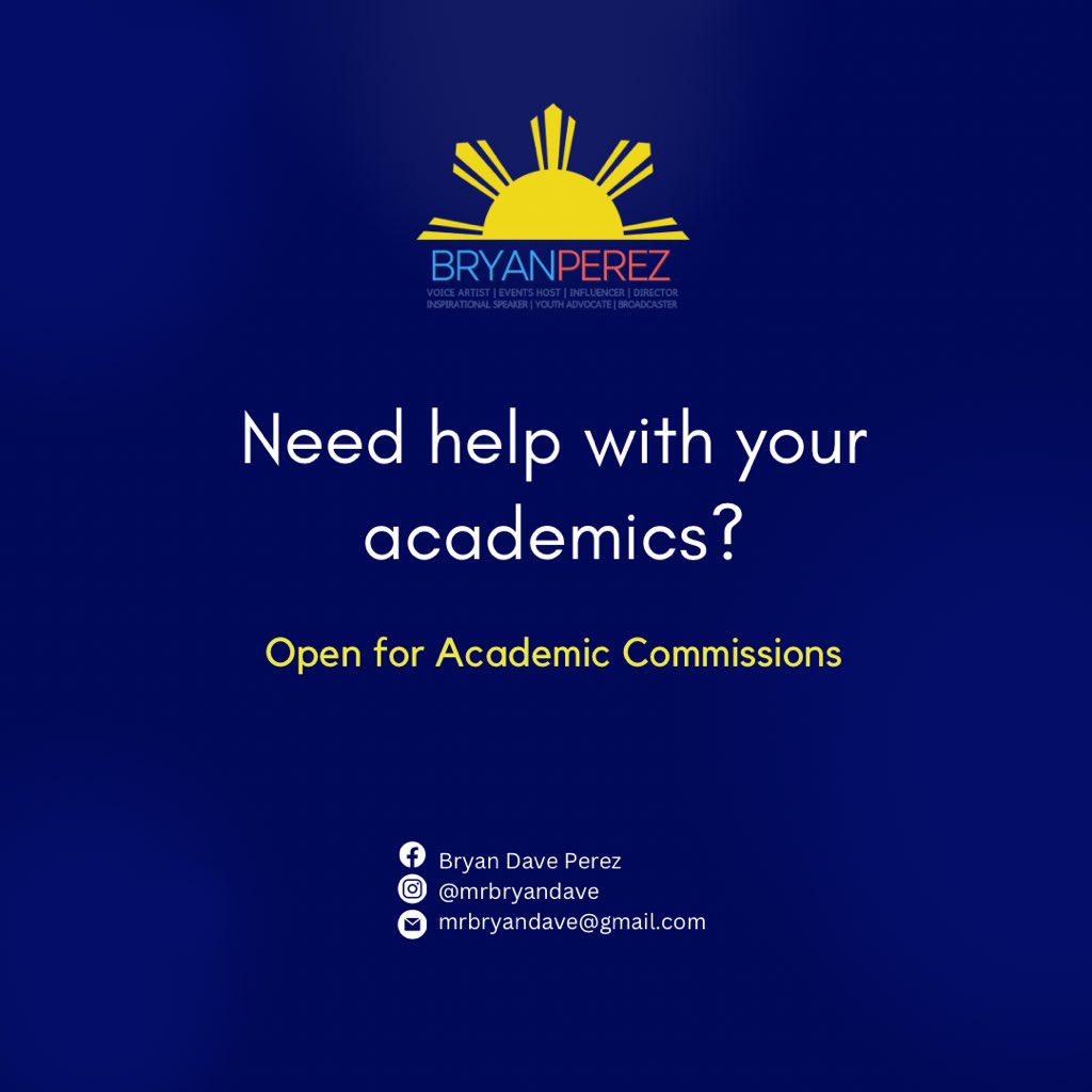 browyawn's tweet photo. 📚 Need help with your academics? Look no further! ✨
I am now open for academic and non-academic commissions!
Don't hesitate to reach out with your questions and concerns.
Message me now! 💪🎓
#AcademicCommissions #BryanPerez #freelancer #freelancePH https://t.co/T1xX3cKAgo