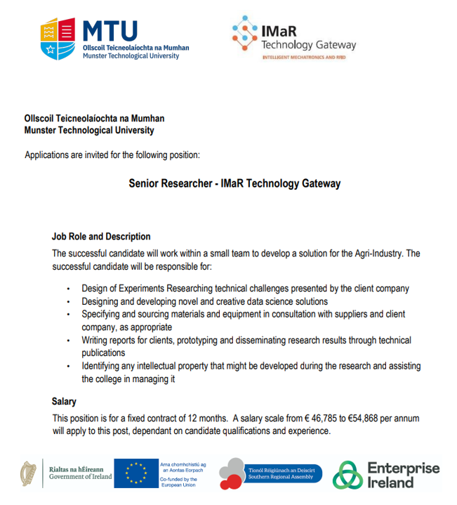 imar_ie's tweet photo. Join our team: Senior Researcher

For more details and to apply please visit https://t.co/PVNfy9JXW6

@EITechGateway 
@MTU

#euinmyregion https://t.co/XU4neKCiDF