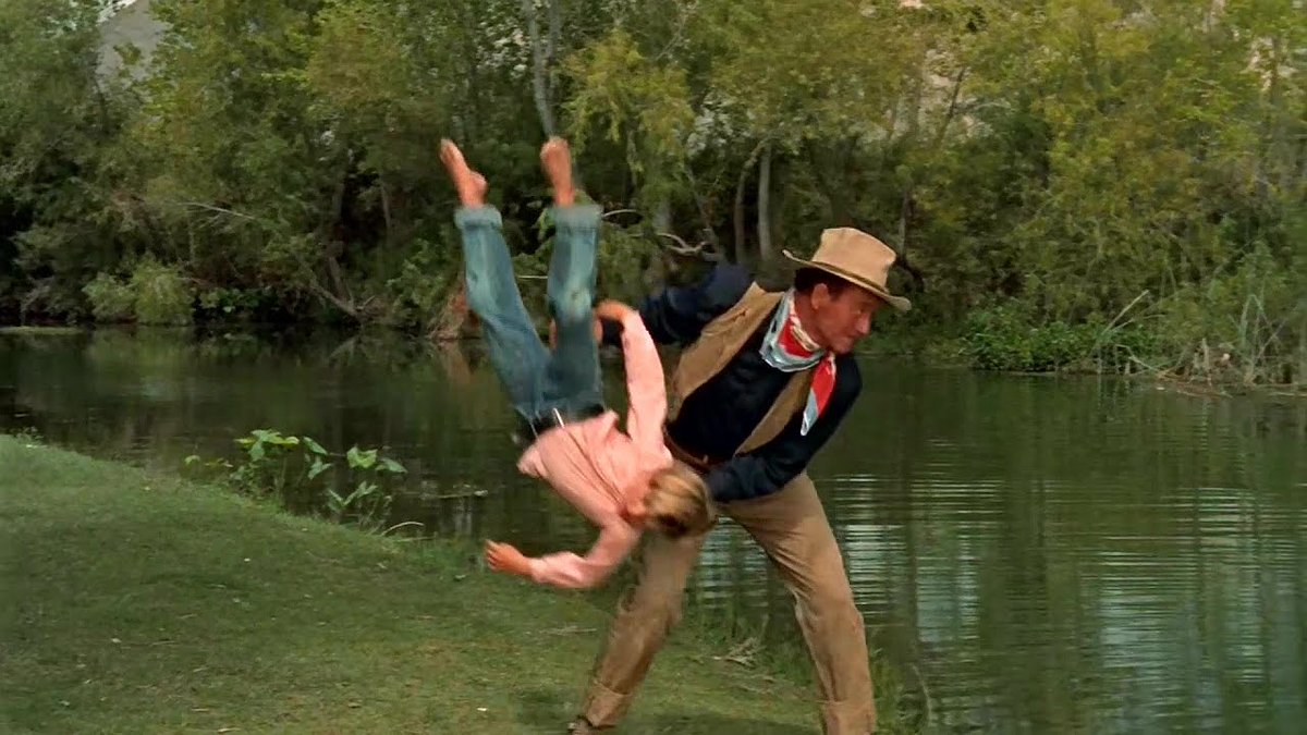 so many gems at #FilmOnFilm but highlight has to be seeing John Wayne fling this child into a river in 3D