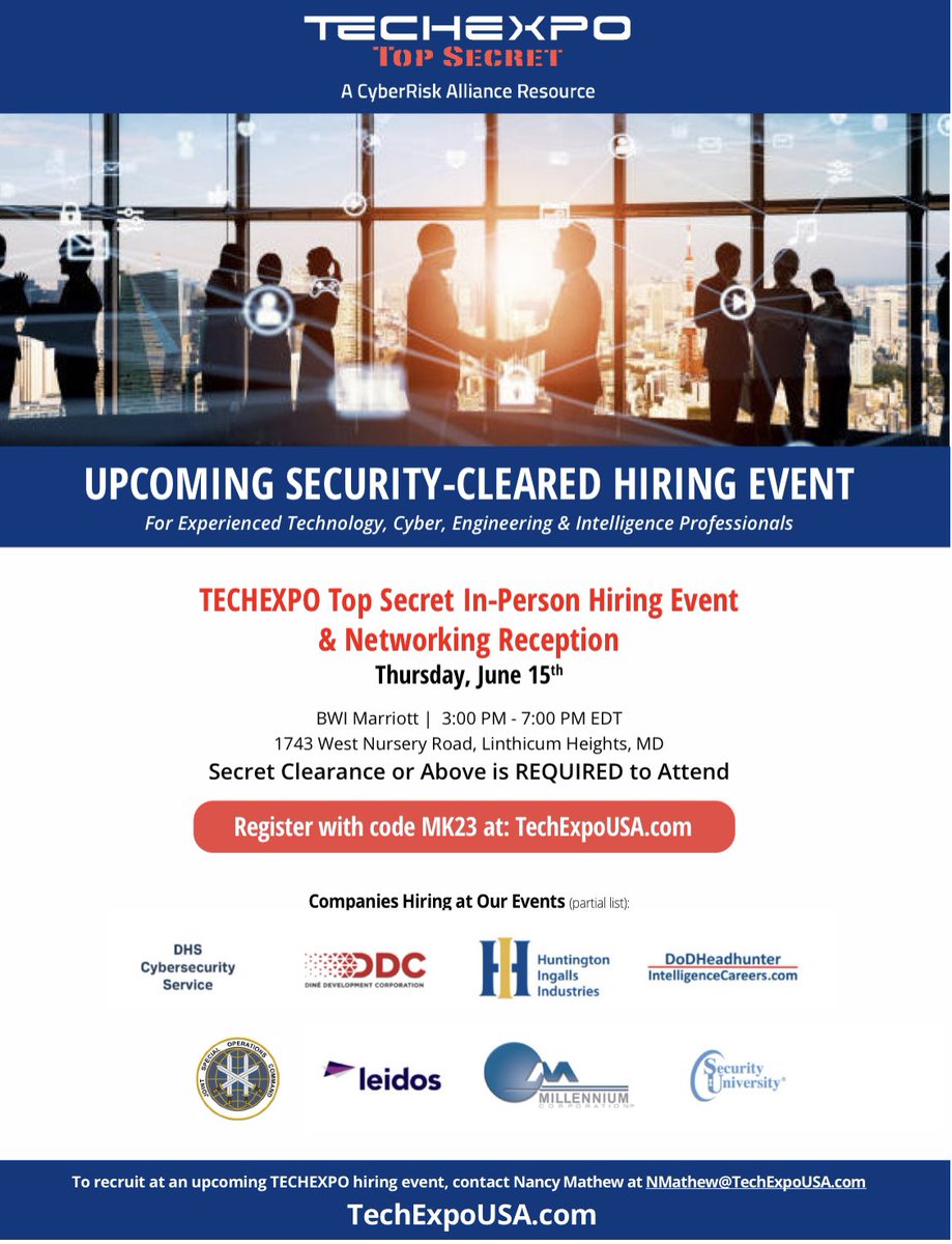 Moe_Kader's tweet photo. Are you registered for @TechExpoJobFair in person hiring event this week? There is still time to register https://t.co/Igq0clAY5J