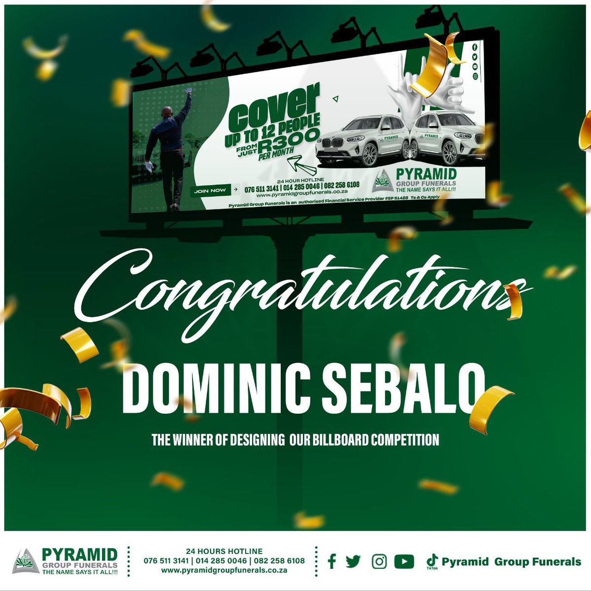 Congratulations to Domic Sebalo for winning R2500 in cash.#newbillboarddesign  #bestdesign #bill #o #billboard #arrwork #creative #creativity #7000activeclients #roadto7000