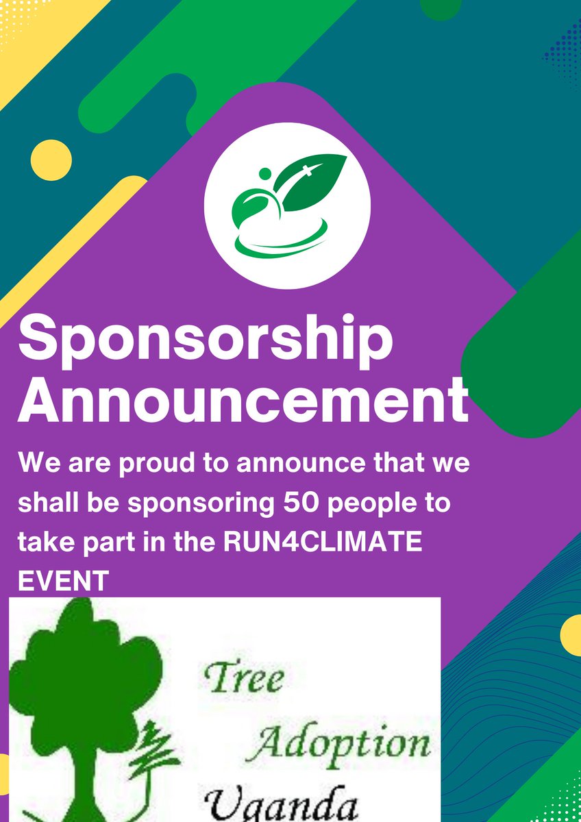 We are happy to collaborate with @tree_adoptionug in the Run4Climate event. We shall be sponsoring the 1st 50 people to register here. 

forms.gle/J8WCQwHPnaZ1Ro…