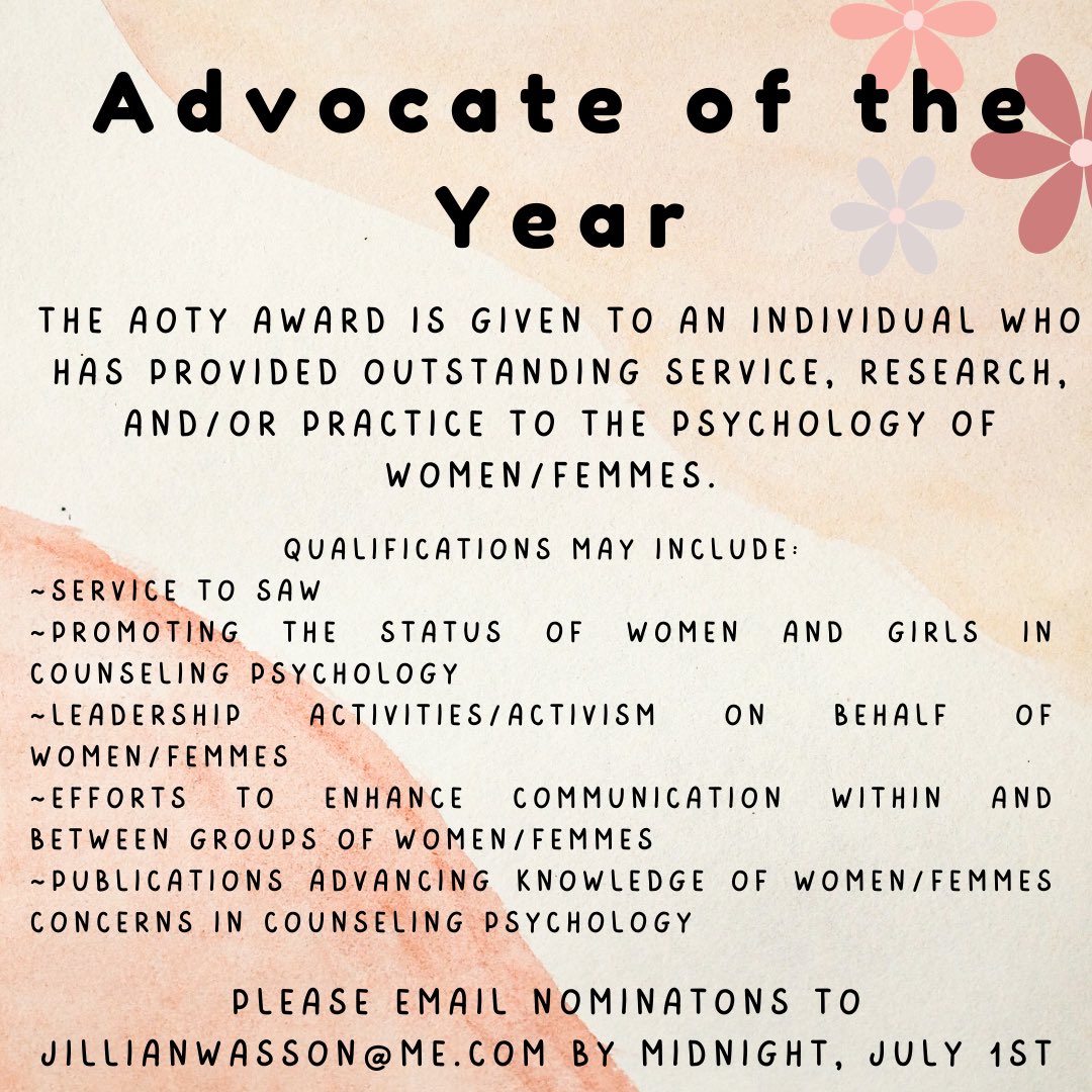 Section For Advancement of Feminist Psychology tweet media