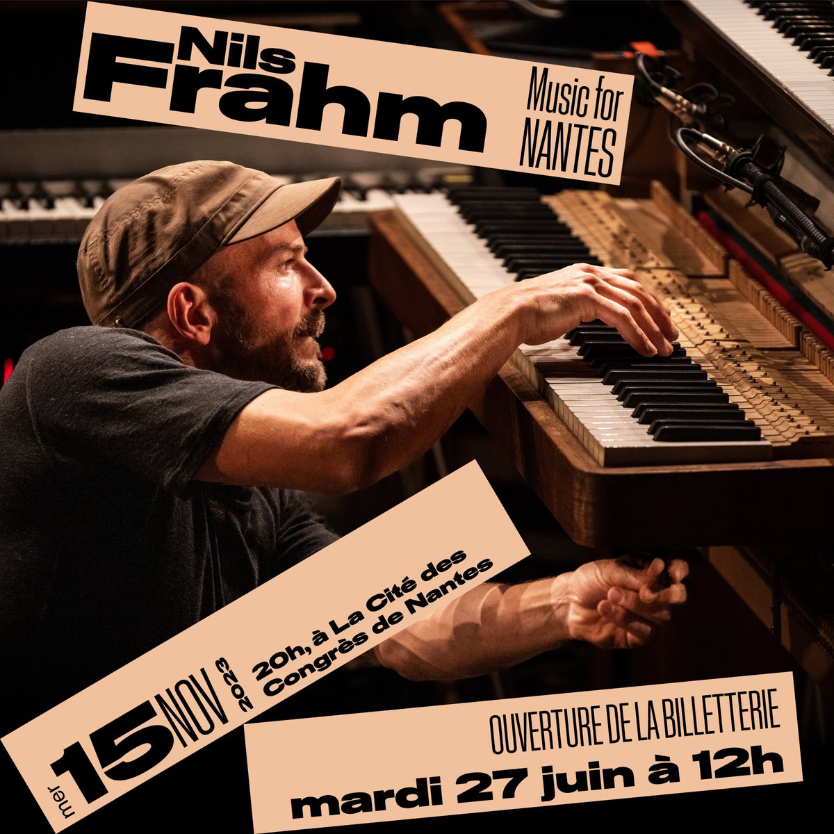 ✰ NILS FRAHM - 𝘔𝘜𝘚𝘐𝘊 𝘍𝘖𝘙 𝘕𝘈𝘕𝘛𝘌𝘚 Concert événement à ne pas manquer ! ☞ Ouverture billetterie : mardi 27 juin à 12h @citedescongresnantes @vedettesbooking