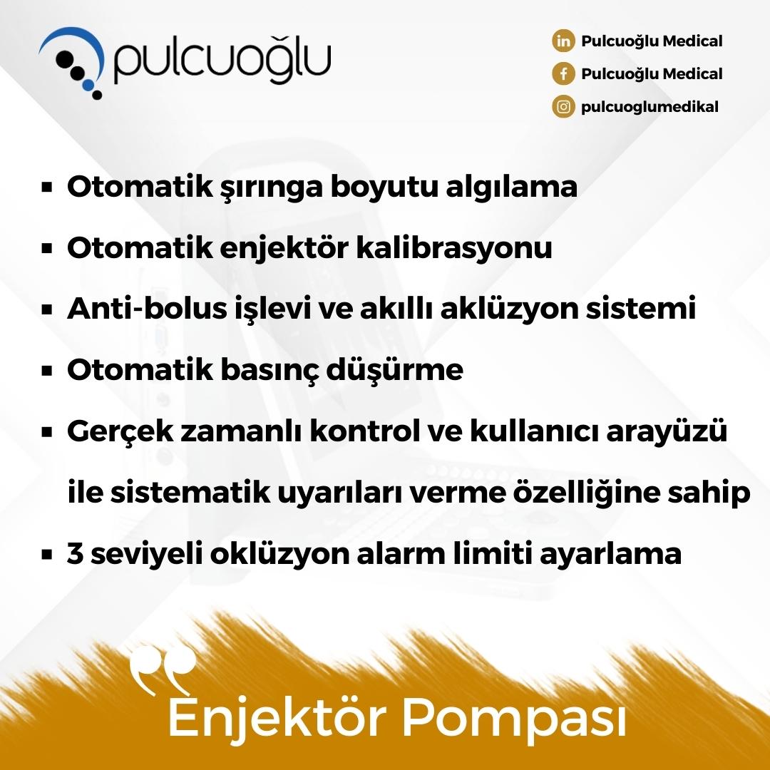 PulcuogluSan's tweet photo. * Enjektör pompası

• Otomatik şırınga boyutu algılama
• Otomatik enjektör kalibrasyonu
• Anti-bolus işlevi ve akıllı aklüzyon sistemi
• Otomatik basınç düşürme
• Gerçek zamanlı kontrol ve kullanıcı arayüzü ile sistematik uyarıları verme özelliğine sahip https://t.co/BHbPYPyRIX