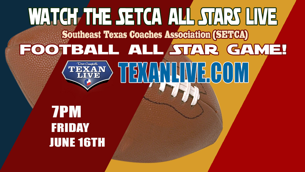 WATCH THIS GAME LIVE 2023 SETCA Football All-Star Game Friday 6/16/2023 Coverage begins at 7pm For the Live Link click here: bit.ly/42DpEOp #TXHSFB @dctf @SETCA_Coaches