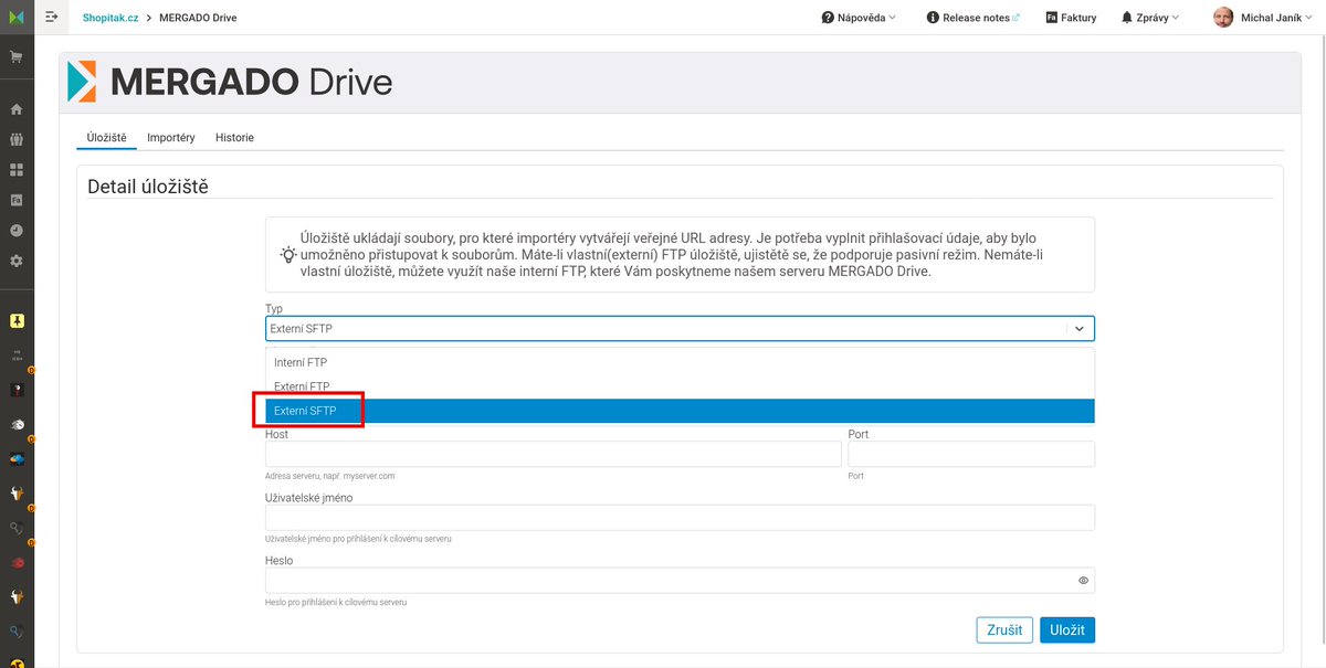 MERGADO Drive nově podporuje SFTP
Umožní tak do feed managementu zapojit feedy, dosud pro MERGADO System nedostupné.

Release notes: 
forum.mergado.cz/t/mergado-driv…