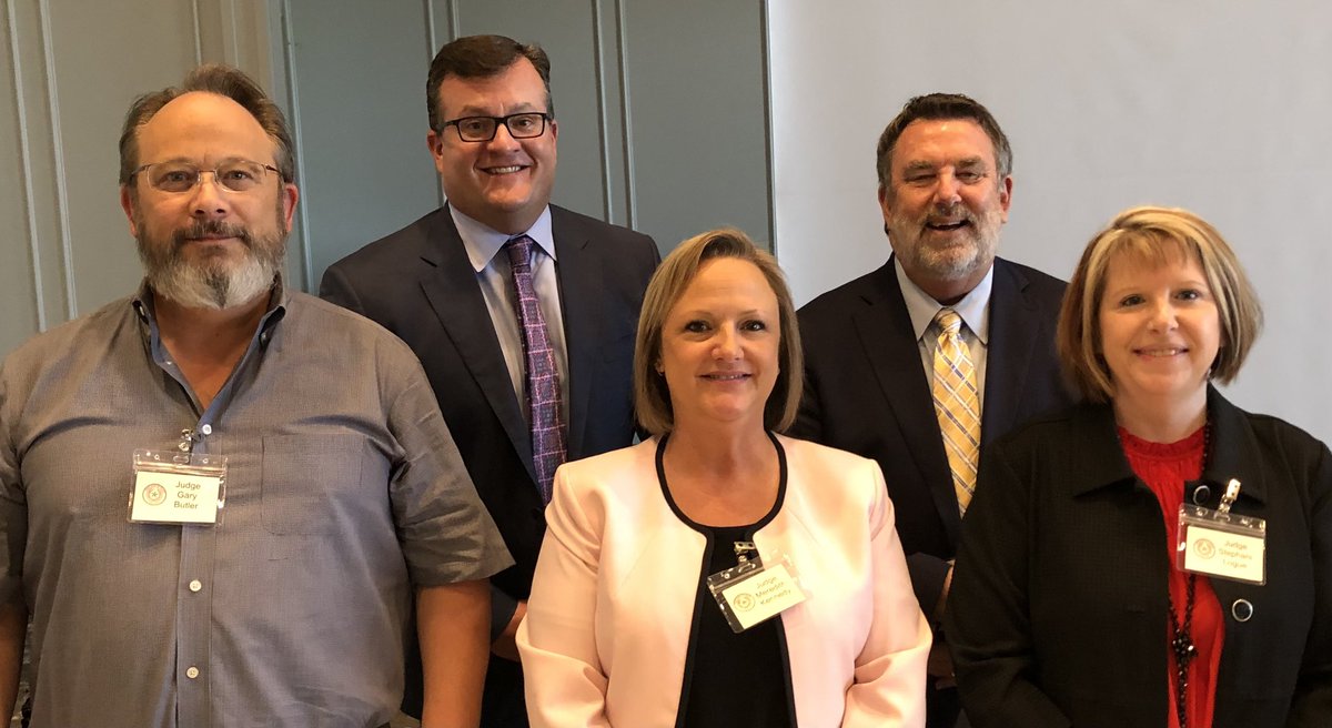 Judges Gary Butler, Meredith Kennedy, and Stephani Logue (front) at the Wichita Falls Family Law Essentials Seminar with co-chairs of the event, Lon Loveless and Steve Naylor of <a href="/familylawSBOT/">Family Law Section, State Bar of Texas</a>.  Attendees  agreed to take two pro bono cases from <a href="/lanwt/">Legal Aid of NorthWest Texas</a>.
