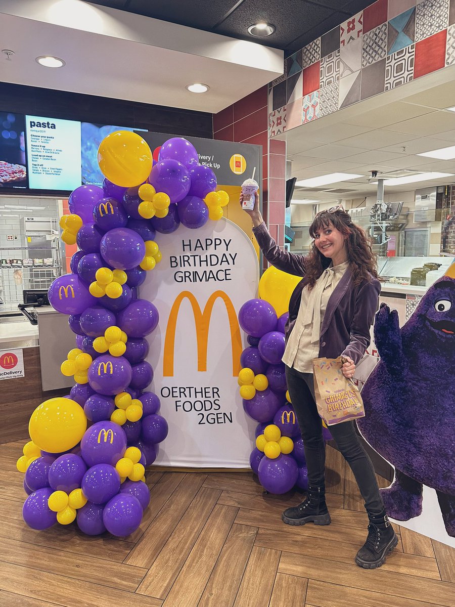 Shelby Honea (@shelby_neat) on Twitter photo Reporting live from the Worldās Largest <a href="/McDonalds/">McDonald's</a> where Grimaceās Birthday celebrations are in full swing Reporting live from the Worldās Largest <a href="/McDonalds/">McDonald's</a> where Grimaceās Birthday celebrations are in full swing