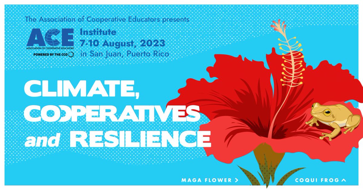 Who has the strength &amp; resilience to adapt to change? Co-ops!
You may be familiar with ACE – Association of Cooperative Educators. Their annual conference – the ACE Institute takes place from August 7-10, 2023, in San Juan, Puerto Rico. Register &amp; attend!
ace.coop/events-archive…