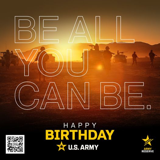 USArmyReserve's tweet image. Happy birthday to the @USArmy ! 🎉
For 248 years, the U.S. Army has stood together with America to help save lives and protect our people and our nation.
Learn more about the Army birthday: army.mil/1775/

#ArmyBDay #beallyoucanbe