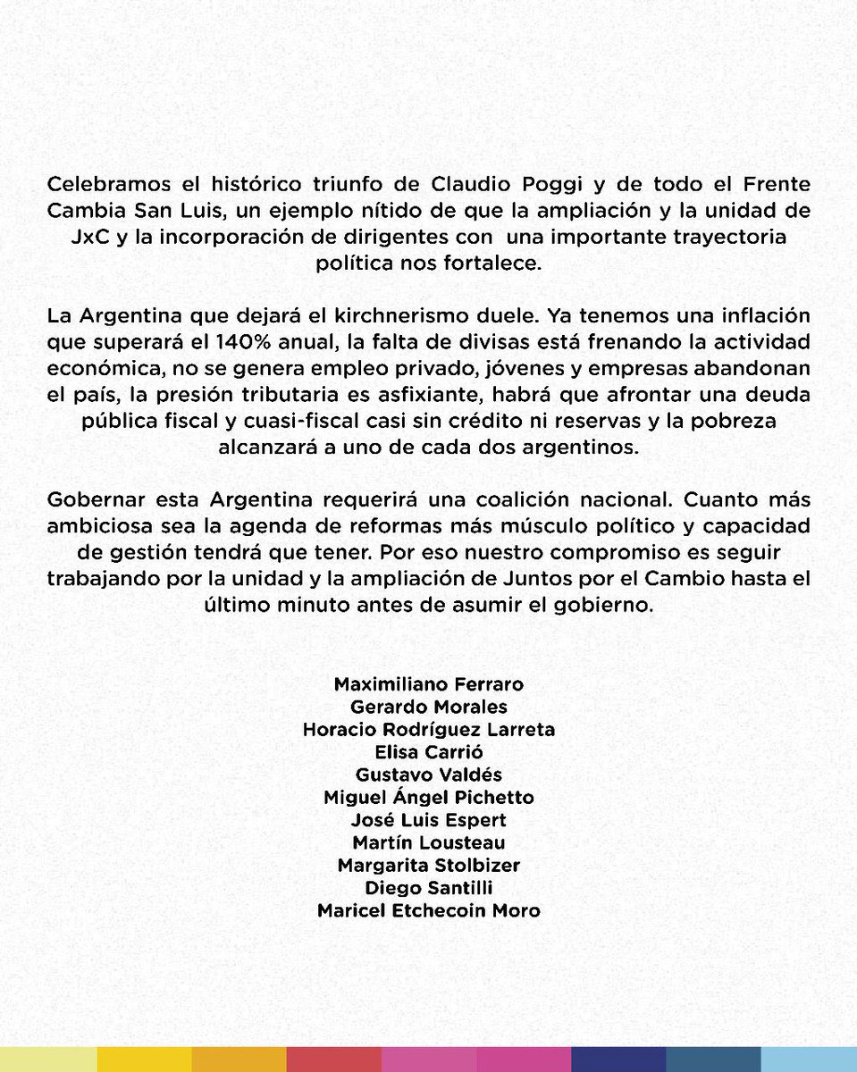 horaciorlarreta's tweet photo. 𝙉𝙪𝙚𝙨𝙩𝙧𝙤 𝙘𝙤𝙢𝙥𝙧𝙤𝙢𝙞𝙨𝙤 𝙚𝙨 𝙡𝙖 𝙪𝙣𝙞𝙙𝙖𝙙 𝙮 𝙡𝙖 𝙖𝙢𝙥𝙡𝙞𝙖𝙘𝙞𝙤́𝙣 𝙙𝙚 𝙅𝙪𝙣𝙩𝙤𝙨 𝙥𝙤𝙧 𝙚𝙡 𝘾𝙖𝙢𝙗𝙞𝙤. https://t.co/KN5C8C7r0A