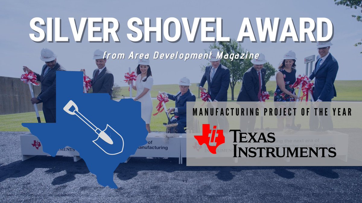 Texas was awarded a Silver Shovel from Area Development Magazine, plus a 2023 Manufacturing Project of the Year: <a href="/TXInstruments/">Texas Instruments</a>' expansion in Sherman with the potential to create up to 3,000 new jobs and $29 billion in investment. More here >> bit.ly/45T6Iy9