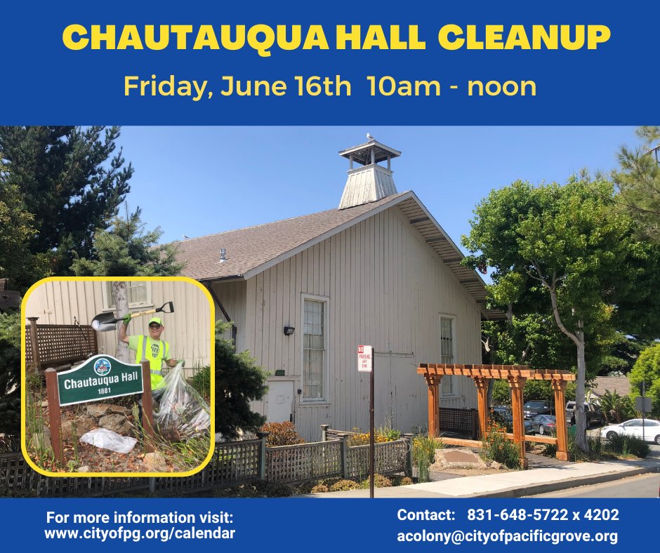Join us for a cleanup at Chautauqua Hall on Friday, June 16th from 10am-noon.   Gloves and tools provided, but feel free to bring your own. Snacks and water provided. Great way to earn community service hours! Please use the following link to register: bit.ly/45SOGfd