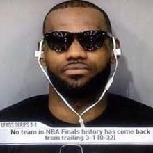 BleacherReport's tweet photo. On this day in 2016, LeBron gave us a classic meme as the Cavs were aiming to make a 3-1 comeback

The rest was history 💍 https://t.co/1KS4pL3diE