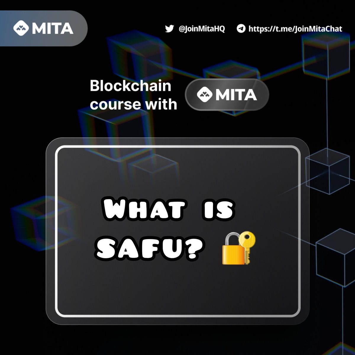joinlivieHQ's tweet image. Blockchain course with MITA #Week40 📜✍

👨‍🏫What is SAFU? 🔐

#SAFU stands for Secure Asset Fund For Users. It was created by @binance in July 2018 to keep users’ money safe during unexpected events, like a hack or theft.

🧵👇