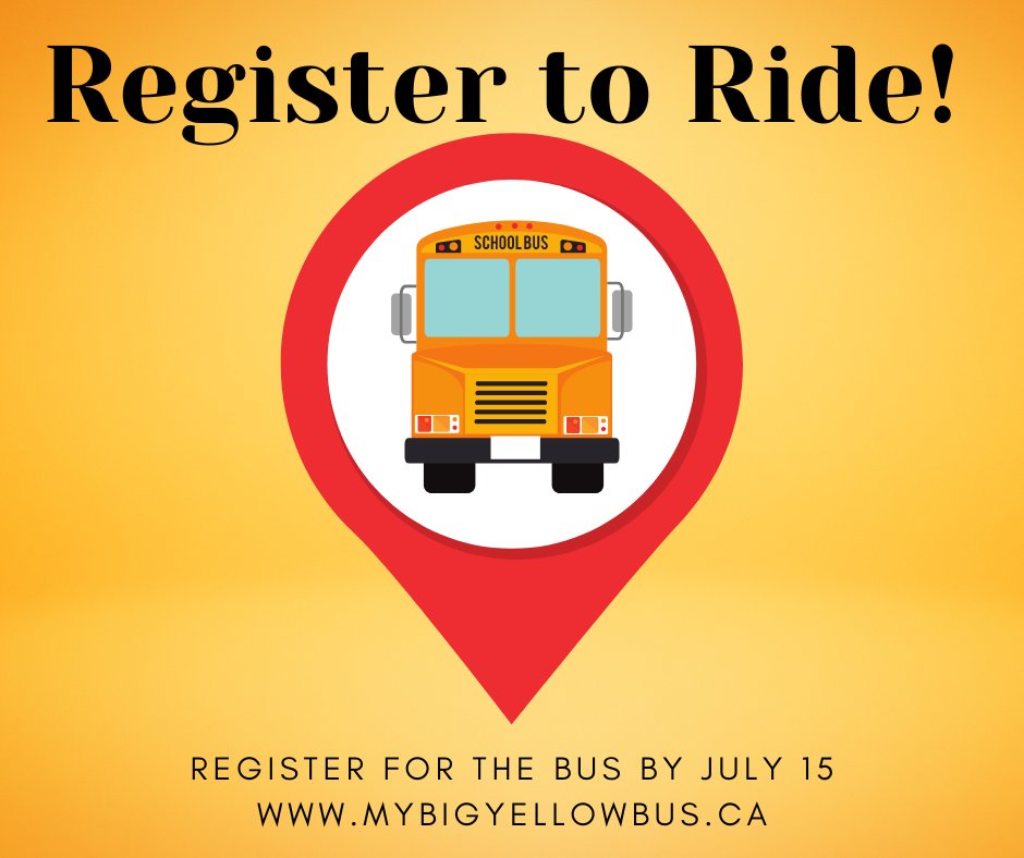 Register to Ride! Bus registration for NEW and RETURNING students is available for the 2023-2024 school year.  Register now at ow.ly/JG3f50OG4Bp <a href="/TVDSB/">Thames Valley DSB</a> <a href="/LDCSB/">London District Catholic School Board</a>