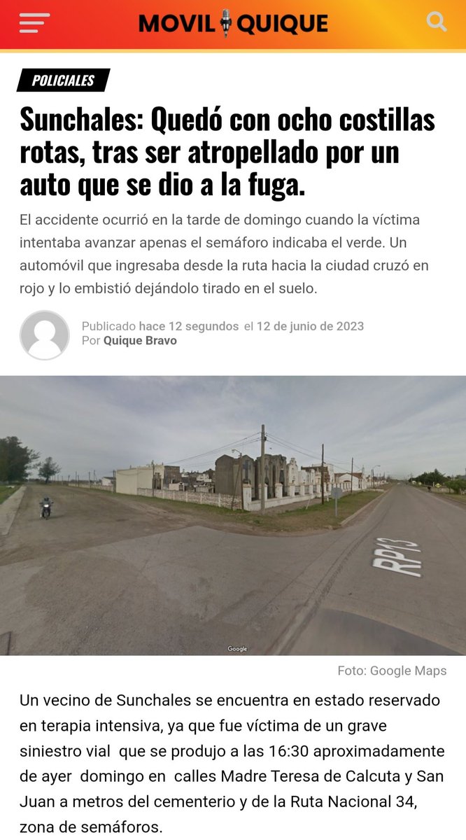 A mi abuelo lo atropellaron y el/la "persona" que manejaba, de forma totalmente inhumana, lo dejó tirado en la calle. Ahora no tenemos información del autor de este repugnante echo. Por ello necesitamos que difundan está noticia lo más rápido posible para activar la búsqueda.