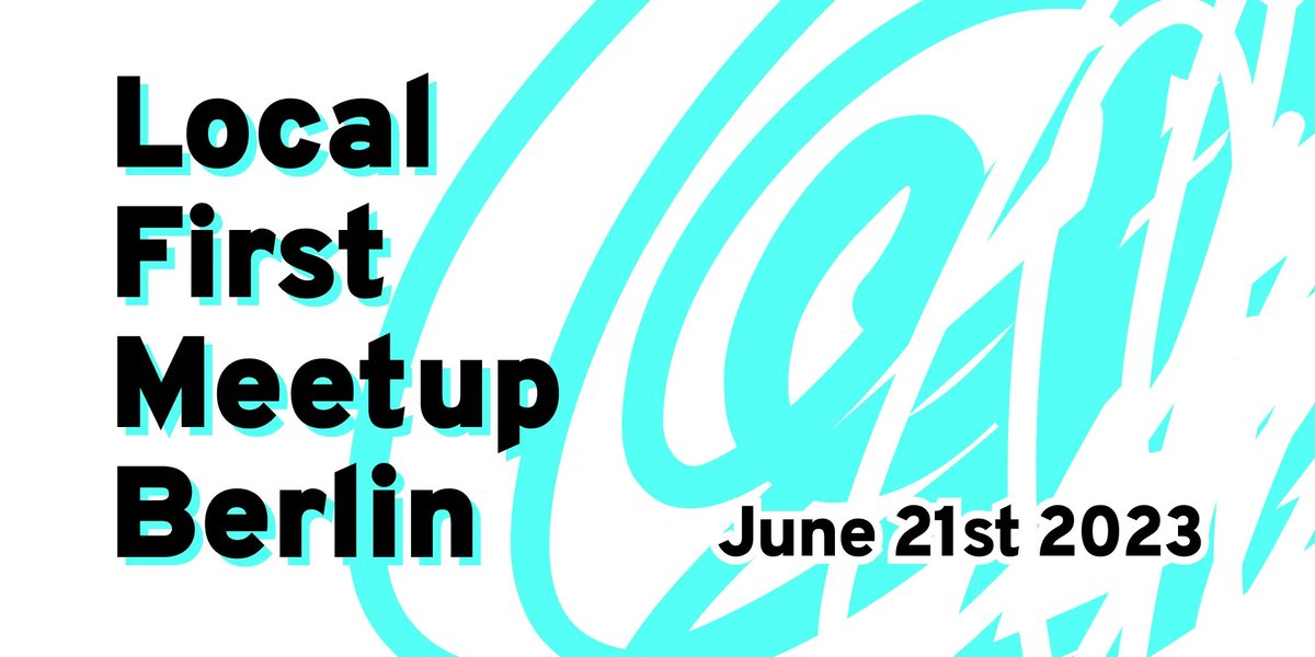 Johannes Schickling (@schickling) on Twitter photo I'm very excited to announce the first local local-first meetup in Berlin on Wed, Jun 21.
We'll have some amazing talks by <a href="/_adamwiggins_/">Adam Wiggins</a>, <a href="/geoffreylitt/">Geoffrey Litt</a>, <a href="/steveruizok/">Steve Ruiz</a> and others about local-first at scale, CRDTs, high-perf state management & more! I'm very excited to announce the first local local-first meetup in Berlin on Wed, Jun 21.
We'll have some amazing talks by <a href="/_adamwiggins_/">Adam Wiggins</a>, <a href="/geoffreylitt/">Geoffrey Litt</a>, <a href="/steveruizok/">Steve Ruiz</a> and others about local-first at scale, CRDTs, high-perf state management & more!