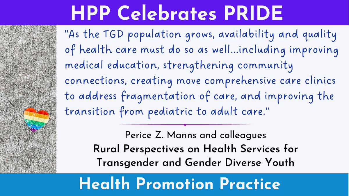TheHPPJournal (@thehppjournal) on Twitter photo From our "HPP Presents" Series
<a href="/PericeManns/">Perice Manns, MD</a> and <a href="/ECUBrodySOM/">ECU Brody School of Medicine</a> colleagues offer ways to strengthen health services support for #trans and #genderdiverse #rural youth: hpp.pub/3WUqGEF
#Open thru June - pls share links!
<a href="/PericeManns/">Perice Manns, MD</a> <a href="/ECUBrodySOM/">ECU Brody School of Medicine</a> @Joseph_GL_Lee From our "HPP Presents" Series
<a href="/PericeManns/">Perice Manns, MD</a> and <a href="/ECUBrodySOM/">ECU Brody School of Medicine</a> colleagues offer ways to strengthen health services support for #trans and #genderdiverse #rural youth: hpp.pub/3WUqGEF
#Open thru June - pls share links!
<a href="/PericeManns/">Perice Manns, MD</a> <a href="/ECUBrodySOM/">ECU Brody School of Medicine</a> @Joseph_GL_Lee