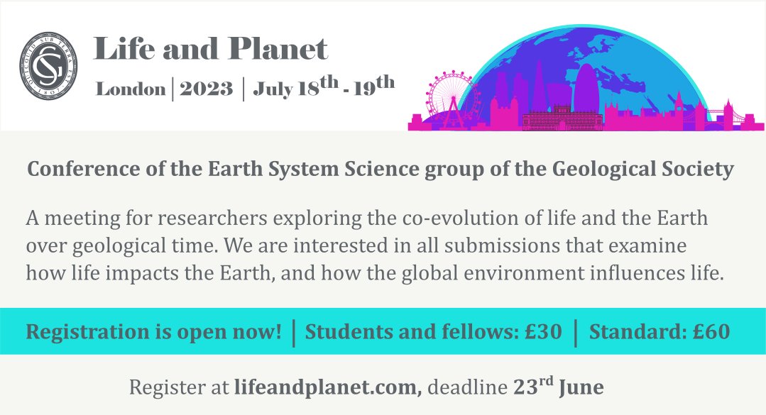 Registration is now open for the new Life and Planet meeting. Thanks to all those who have already submitted abstracts!

Register at: lifeandplanet.com

<a href="/GeolSoc/">The Geological Society</a> <a href="/ThePalAss/">The PalAss</a>