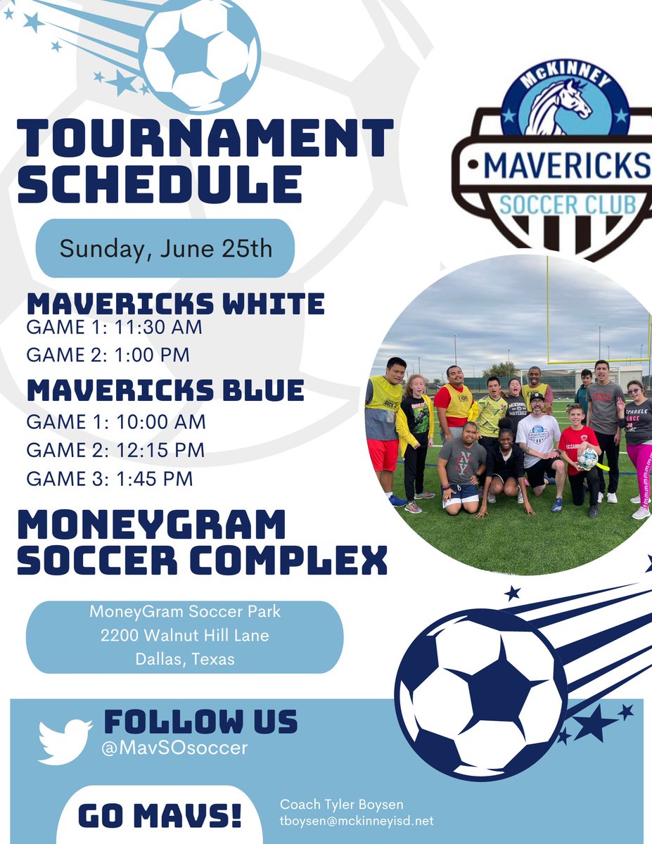 Updated tournament schedule following our May 7th rainout. Let’s go Mavs!
