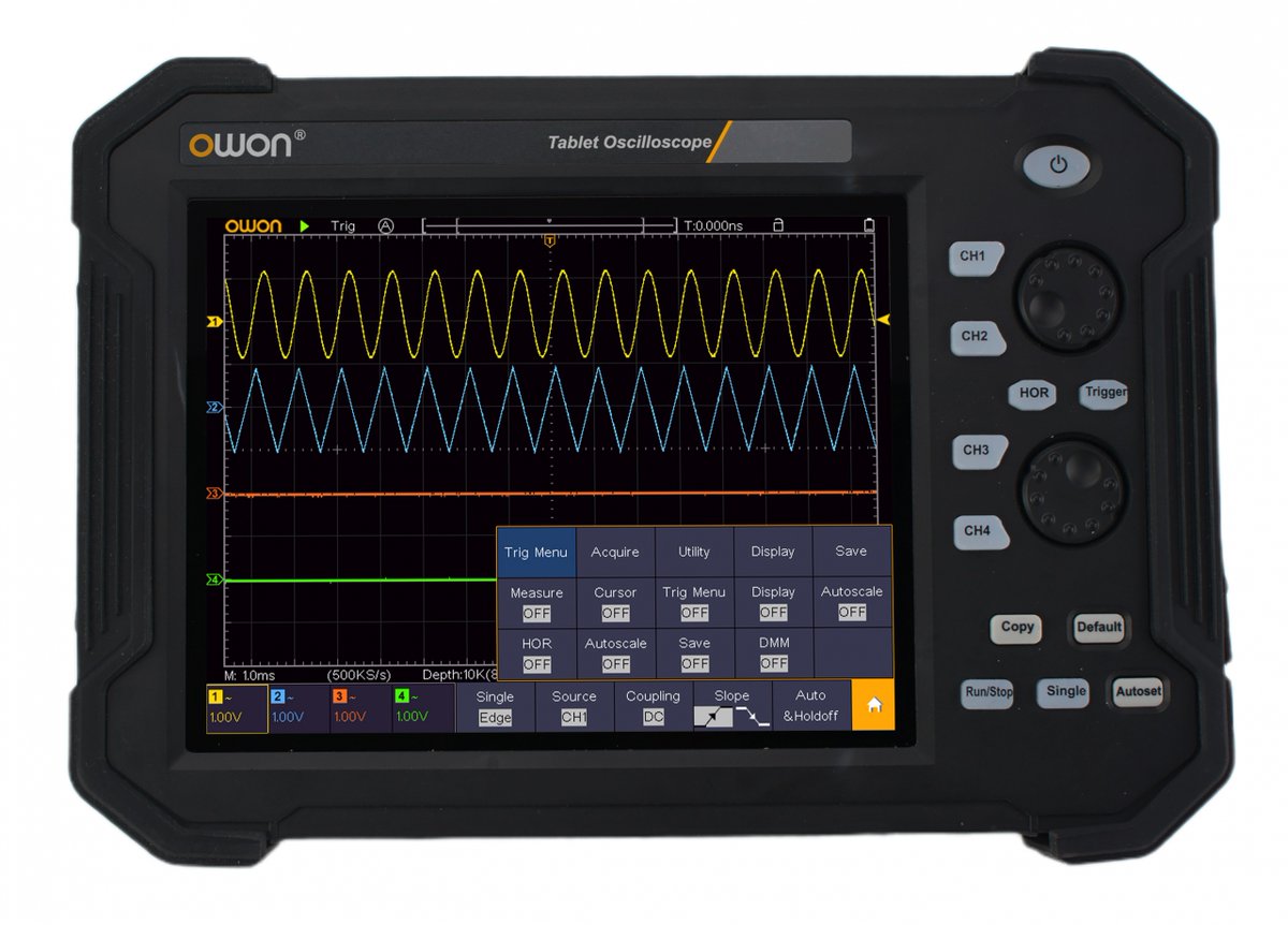 The TAO3000 Series 2/4 channel 8-14bit 70MHz-120MHz Tablet Oscilloscopes are handy portable scopes useful for field use.  1GS/s sample rate with a 4 1/2 DMM, 40MSa memory, and a 8000mAh large capacity battery.
saelig.com/category/owon-…