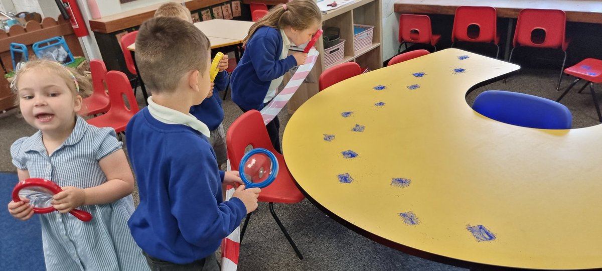 gilwern_school's tweet photo. #GilwernReception arrived to see tiny blue footprints all over the classroom. 👣 A note was left 👣 that led to the pond! They discovered a book called 'The Bog Baby', but what is one? We used talk tokens to infer, predict & explain our ideas. @voice21oracy @helenbowen1 https://t.co/SfZUXJQVc7